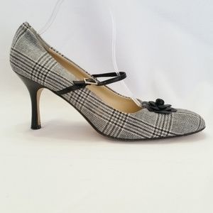 Faconnable Heels Size 11M Plaid Textile  Leather